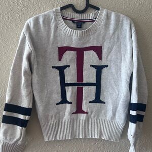 Tommy Hilfiger Kid’s Gray Sweater with Burgundy and Navy Accents size(S)